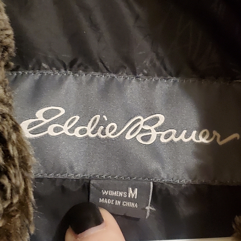 Eddie Bauer Womens Med. Down Jacket. Black. Puffer. Full Zip - Picture 7 of 15